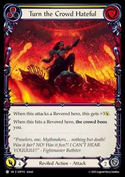 Turn the Crowd Hateful (Yellow) (Rainbow Foil) - Super Slam (Common) [SUP-115]