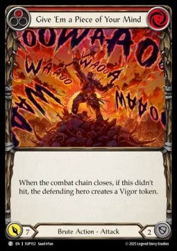 Give 'Em a Piece of Your Mind (Red) (Rainbow Foil) - Super Slam (Common) [SUP-152]