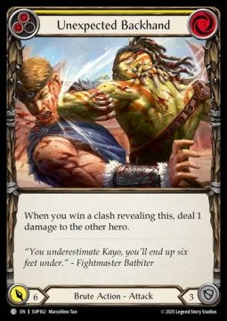 Unexpected Backhand (Yellow) (Rainbow Foil) - Super Slam (Common) [SUP-162]
