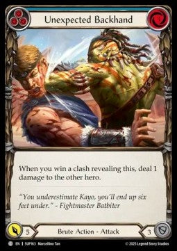 Unexpected Backhand (Blue) (Rainbow Foil) - Super Slam (Common) [SUP-163]