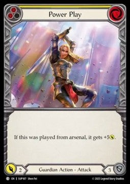 Power Play (Yellow) (Rainbow Foil) - Super Slam (Common) [SUP-187]