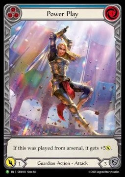 Power Play (Blue) (Extended Art Rainbow Foil) - GEM Pack Promos (Promo) [GEM-103]