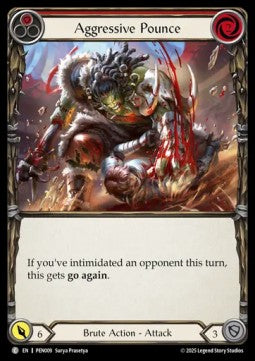 Aggressive Pounce (Red) (Rainbow Foil) - Compendium Of Rathe (Common) [PEN-009]