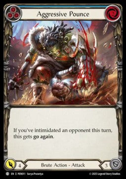 Aggressive Pounce (Blue) (Rainbow Foil) - Compendium Of Rathe (Common) [PEN-011]