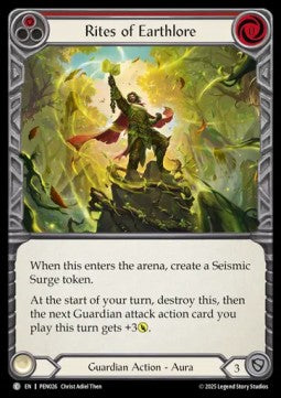 Rites of Earthlore (Red) (Rainbow Foil) - Compendium Of Rathe (Common) [PEN-026]