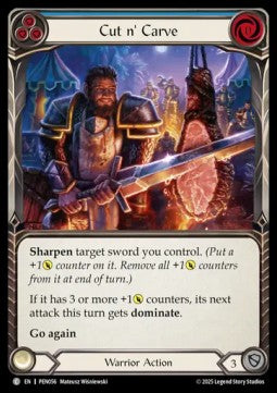 Cut n' Carve (Blue) (Rainbow Foil) - Compendium Of Rathe (Common) [PEN-056]