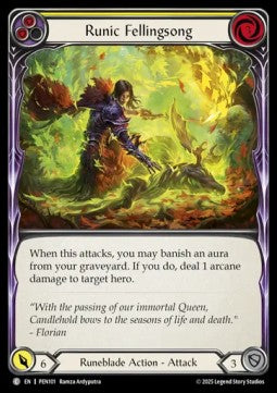 Runic Fellingsong (Yellow) (Rainbow Foil) - Compendium Of Rathe (Common) [PEN-101]