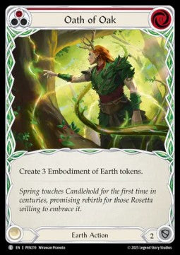 Oath of Oak (Red) (Rainbow Foil) - Compendium Of Rathe (Common) [PEN-219]