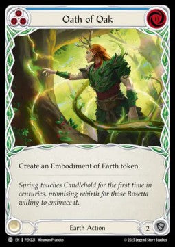 Oath of Oak (Blue) (Rainbow Foil) - Compendium Of Rathe (Common) [PEN-221]
