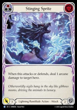 Stinging Sprite (Red) (Regular) - Omens of the Third Age (Rare) [OMN-056]