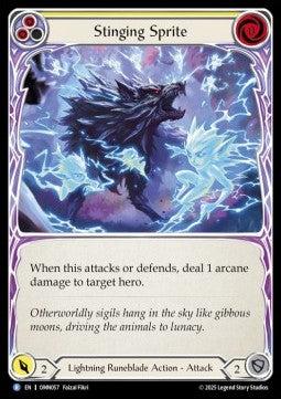 Stinging Sprite (Yellow) (Rainbow Foil) - Omens of the Third Age (Rare) [OMN-057]