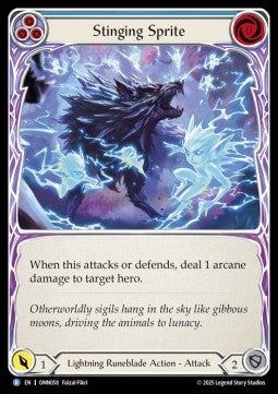 Stinging Sprite (Blue) (Regular) - Omens of the Third Age (Rare) [OMN-058]