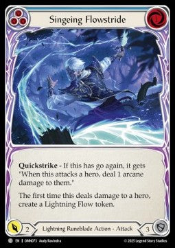 Singeing Flowstride (Blue) (Rainbow Foil) - Omens of the Third Age (Common) [OMN-073]
