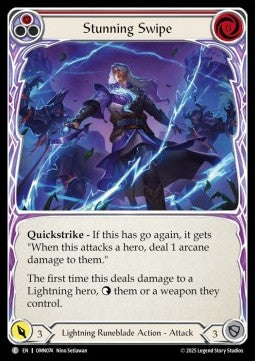 Stunning Swipe (Red) (Regular) - Omens of the Third Age (Common) [OMN-074]