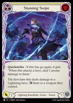 Stunning Swipe (Yellow) (Regular) - Omens of the Third Age (Common) [OMN-075]