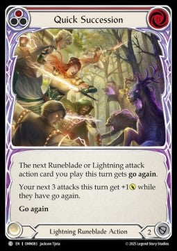 Quick Succession (Red) (Regular) - Omens of the Third Age (Common) [OMN-083]