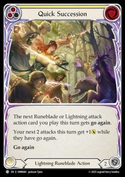 Quick Succession (Yellow) (Regular) - Omens of the Third Age (Common) [OMN-084]