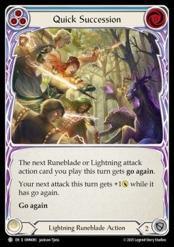 Quick Succession (Blue) (Regular) - Omens of the Third Age (Common) [OMN-085]