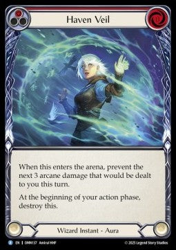 Haven Veil (Red) (Rainbow Foil) - Omens of the Third Age (Rare) [OMN-137]