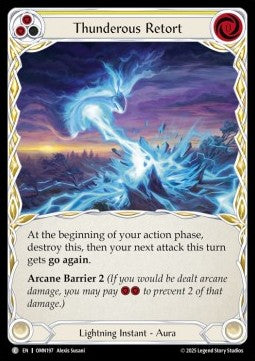 Thunderous Retort (Yellow) (Regular) - Omens of the Third Age (Common) [OMN-197]