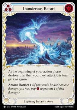 Thunderous Retort (Blue) (Regular) - Omens of the Third Age (Common) [OMN-198]