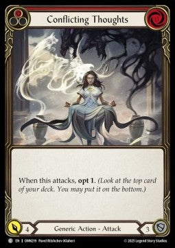 Conflicting Thoughts (Red) (Regular) - Omens of the Third Age (Common) [OMN-219]