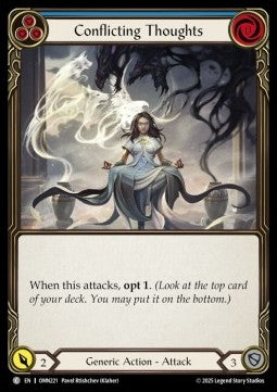 Conflicting Thoughts (Blue) (Regular) - Omens of the Third Age (Common) [OMN-221]
